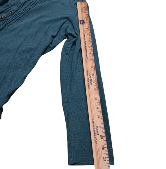 L.L. BEAN WOMEN'S SIZE SMALL TEAL COLOR 100% COTTON BLOUSE. - Picture 3 of 6